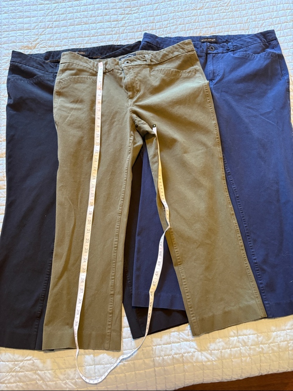 THREE PAIR Banana Republic Women's Stretch Straight-Leg Chinos - Picture 8 of 14